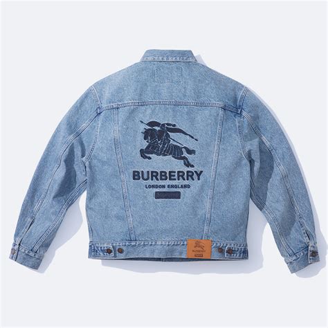 burberry x supreme denim jacket|Burberry denim jacket 2xl.